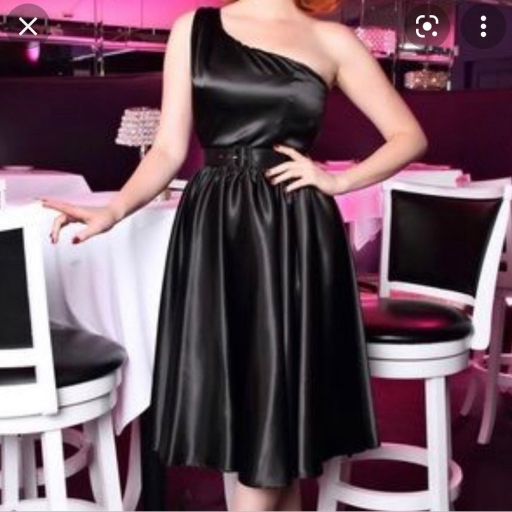 Pinup couture large dress blue swing dresss